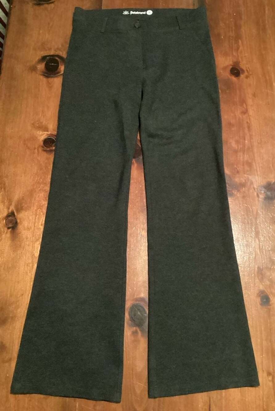Betabrand Women's Dark Gray Dress Pant Yoga Pants Flare Size M